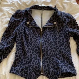 Leopard print zip up